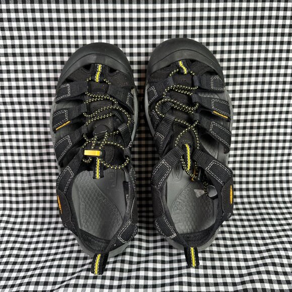 Keen Newport H2 Sandals Womens Size 7.5 Black Yellow Water Shoe Hiking Gorpcore - Picture 1 of 4